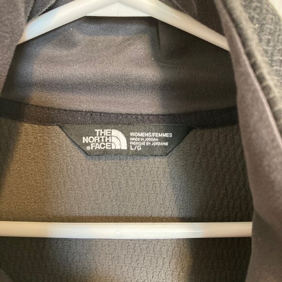 #0020 Women's Heather Grey and Black Full Zip North Face Jacket, Size Large - Picture 3 of 4